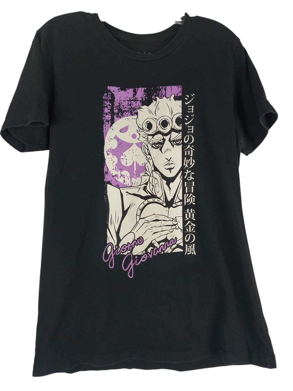 JoJo's Bizarre Adventure T Shirt Men's M Black White Golden Wind Giorno Giovanna